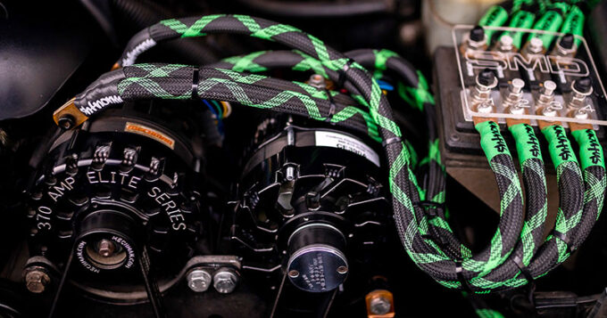 Underneath the hood of a vehicle