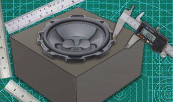 A subwoofer and rulers