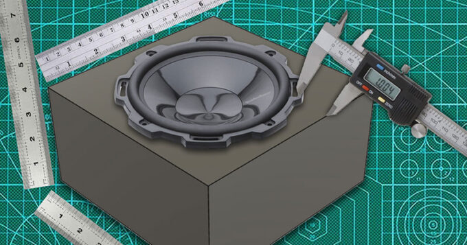 A subwoofer and rulers