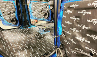 Soundshield sound deadining being installed in a vehicle